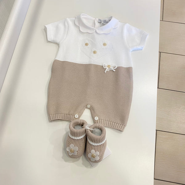 Romper and sock with flower application I DELFI