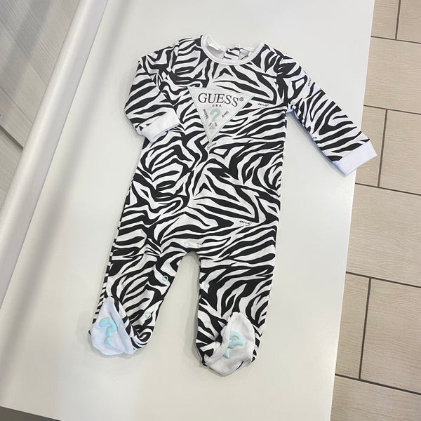 GUESS all over zebra print onesie