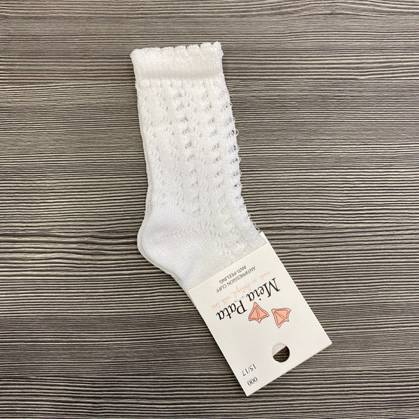 High perforated cotton socks 1044M white
