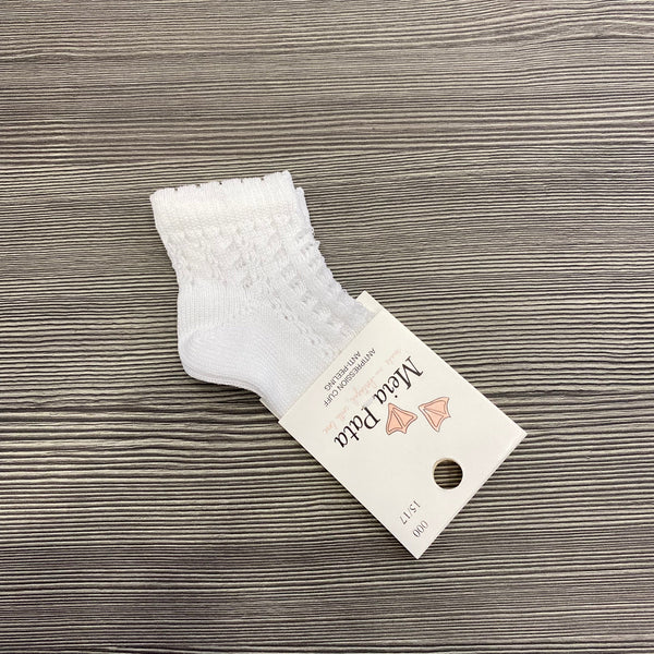 Short perforated cotton socks 3030s white