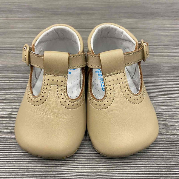 Cradle shoe in leather Angelitos camel 15 to 19