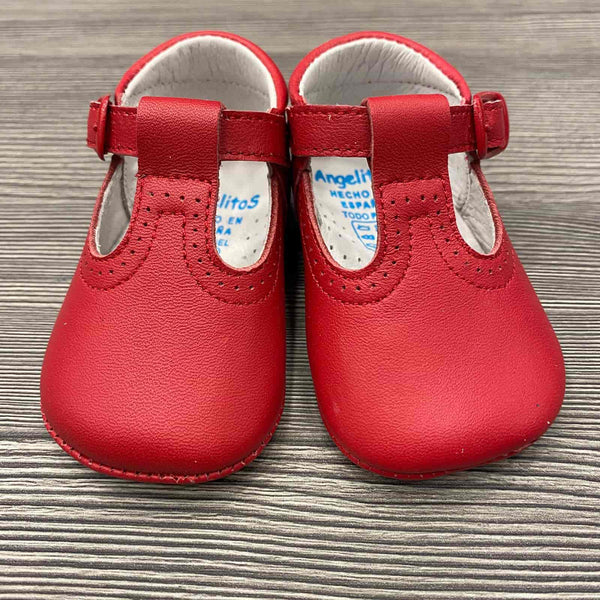 Cradle shoe in red Angelitos leather 15 to 19