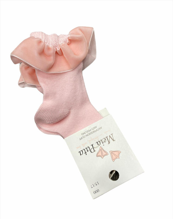 High pink sock with ruffles