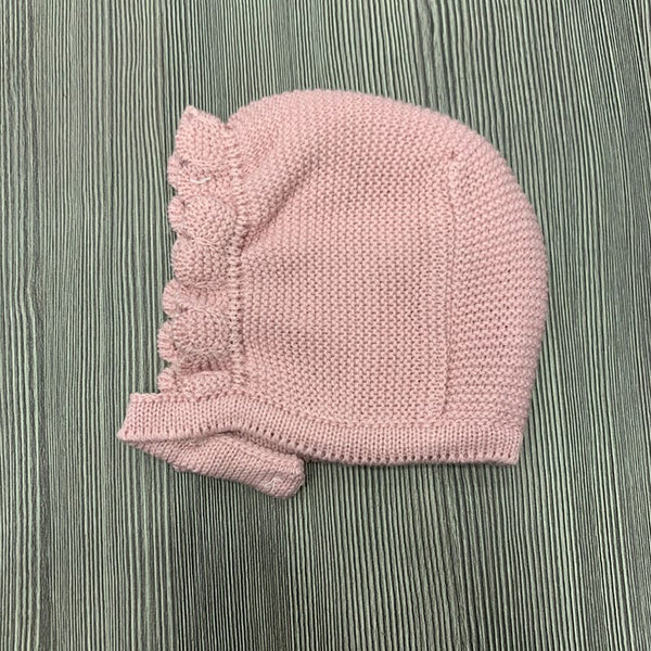 Cuffia neonato rosa antico