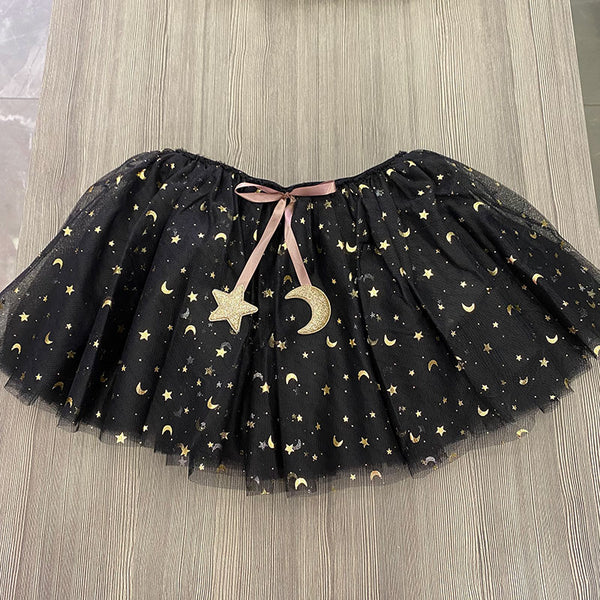 Black skirt with gold stars and moon one size