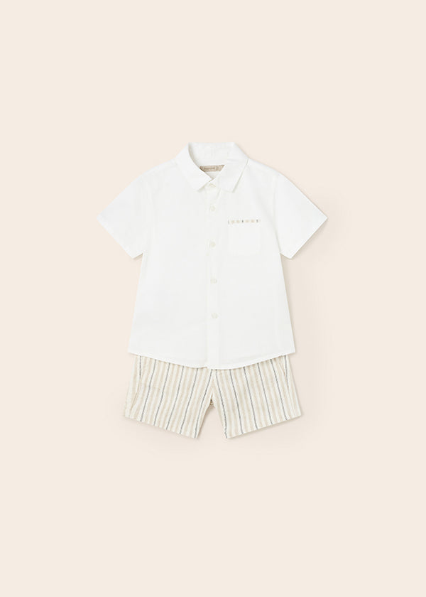 2-piece set with bermuda shorts and baby linen shirt 1295 Avena Mayoral