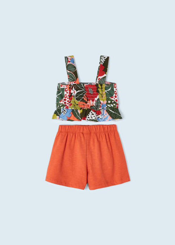2-piece set with sustainable cotton top for girl 3217 orange 3/8 years 