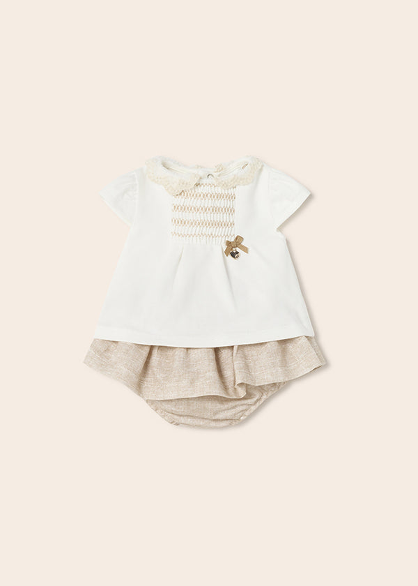 1829 baby girl linen 2-piece set 