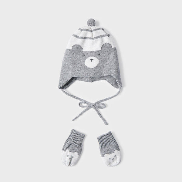 Completo cappello e manopole neonato