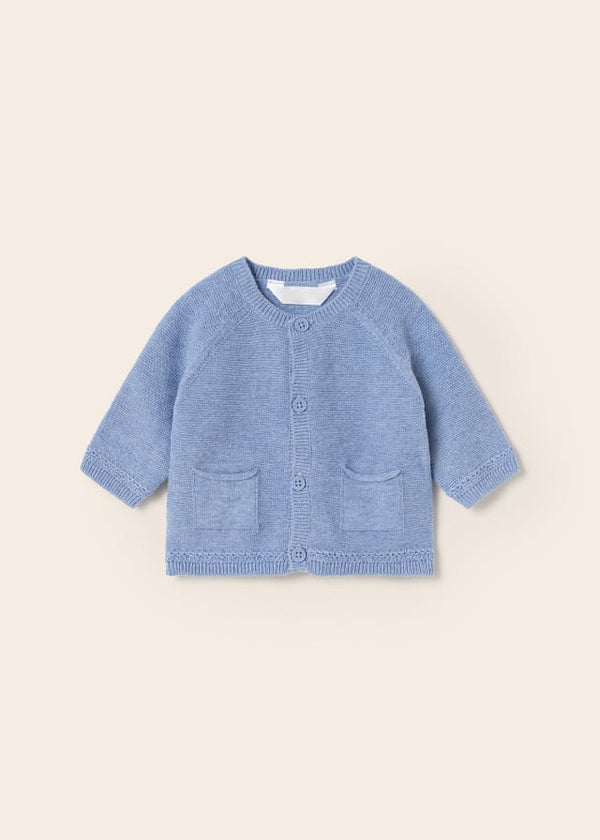 Tricot jacket in baby sustainable cotton 1360 light blue 