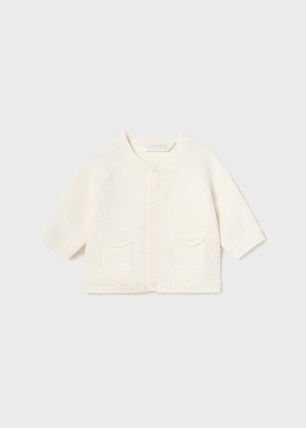 Newborn sustainable cotton tricot jacket 1360 cream 