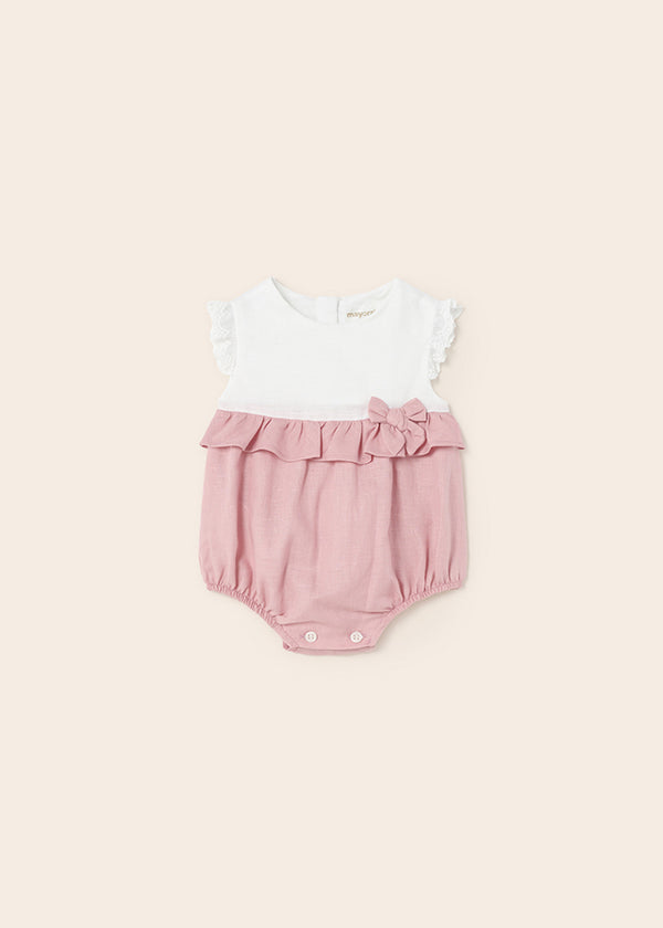 Baby girl linen romper 1689 pink 