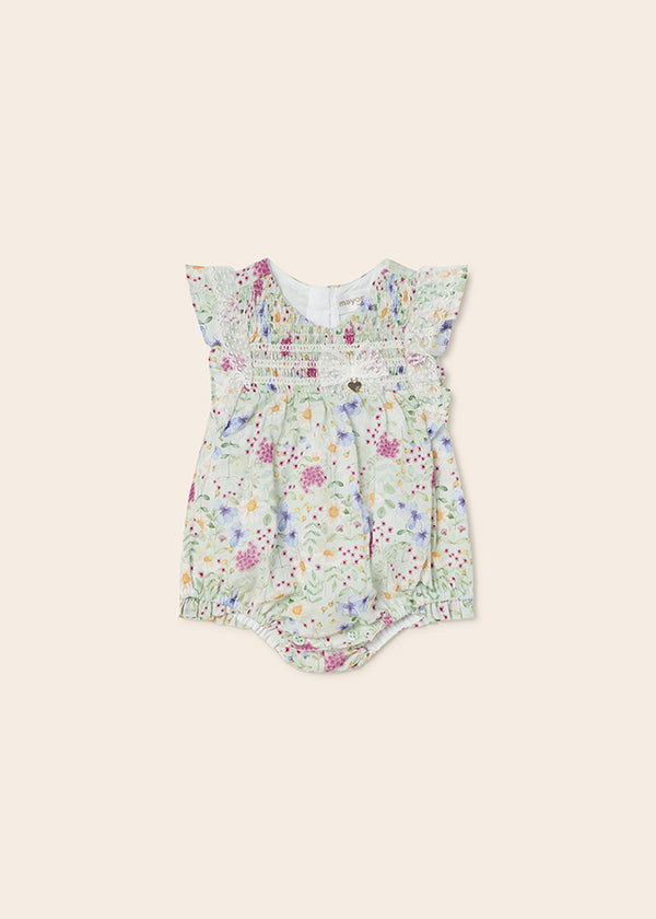 Sustainable cotton print romper baby girl 1690 