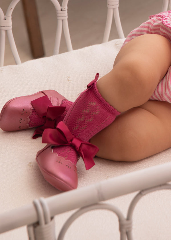 Scarpine con fiocco neonata