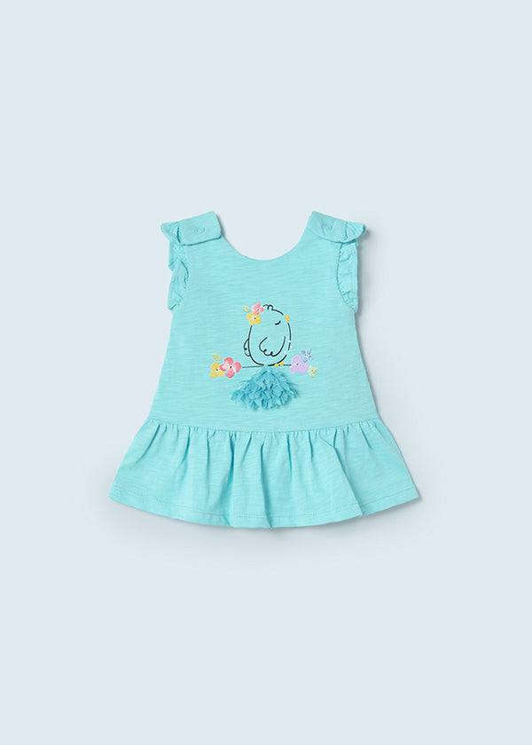 Sustainable cotton suspender dress for baby girl 1823 