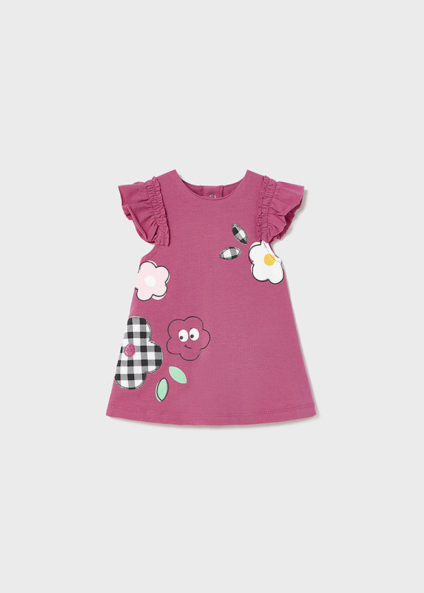 Dress with sustainable cotton baby girl 1806 tulip print 